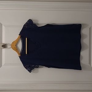 SHEIN Lace capped sleves shirt